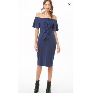 Tie front off the shoulder dress